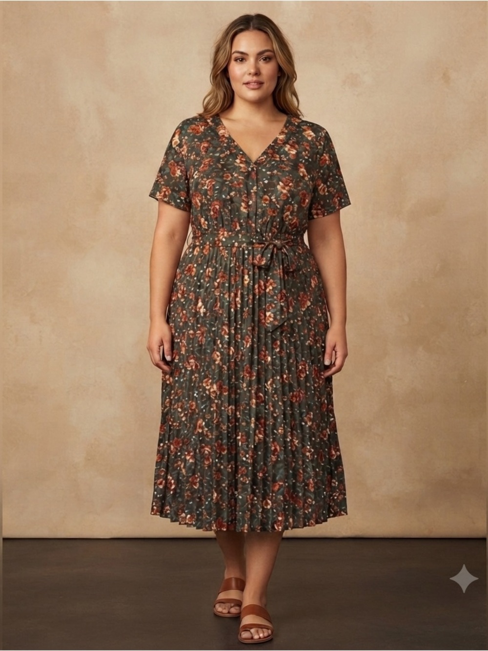 Ashly & Sage Floral V-Neck Dress